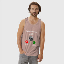 Майка мужская хлопок Escobar is calling, цвет: пыльно-розовый — фото 2