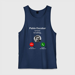 Майка мужская хлопок Escobar is calling, цвет: тёмно-синий