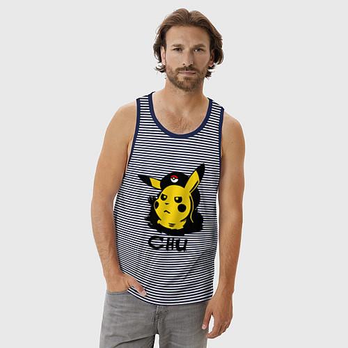 Мужская майка Чю Гевара (Chu Guevara) / Синяя тельняшка – фото 3