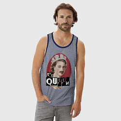 Майка мужская хлопок The Queen, цвет: синяя тельняшка — фото 2