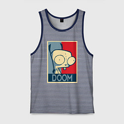 Майка мужская хлопок Doom Zim, цвет: синяя тельняшка