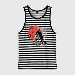 Майка мужская хлопок Темный всадник, цвет: черная тельняшка