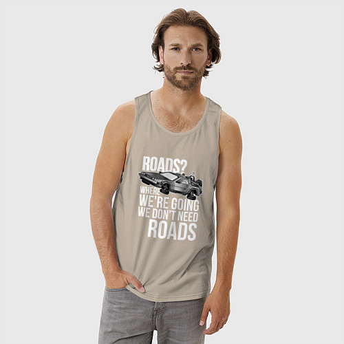 Мужская майка We don't need roads / Миндальный – фото 3