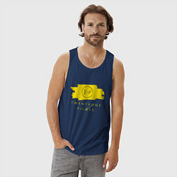 Майка мужская хлопок 21 Top: Yellow Trench, цвет: тёмно-синий — фото 2