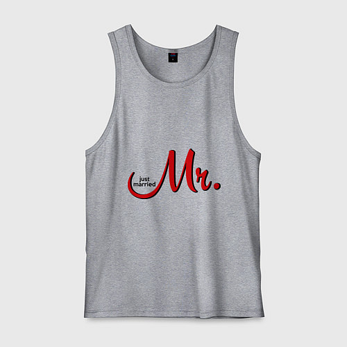 Мужская майка Mr. Just married / Меланж – фото 1