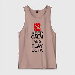 Майка мужская хлопок Keep Calm & Play Dota, цвет: пыльно-розовый