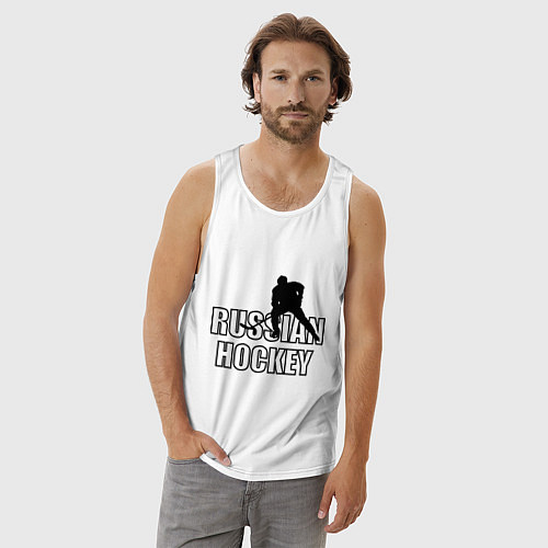 Мужская майка Russian hockey / Белый – фото 3