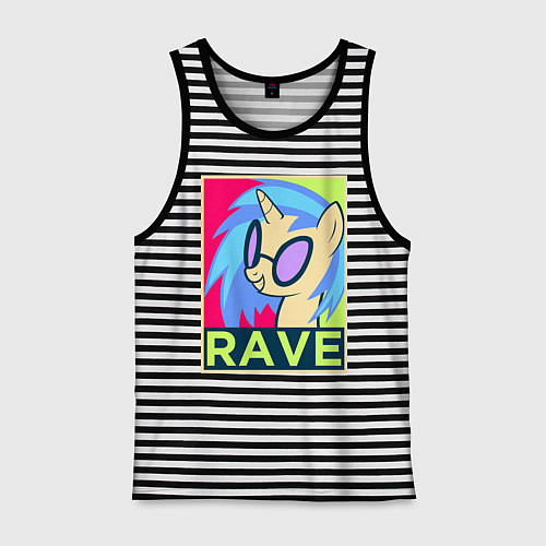 Мужская майка DJ Pon-3 RAVE / Черная тельняшка – фото 1