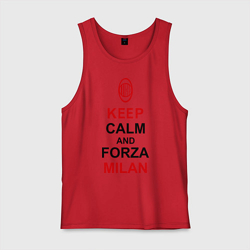 Мужская майка Keep Calm & Forza Milan / Красный – фото 1