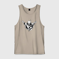 Майка мужская хлопок Thunderdome logo, цвет: миндальный