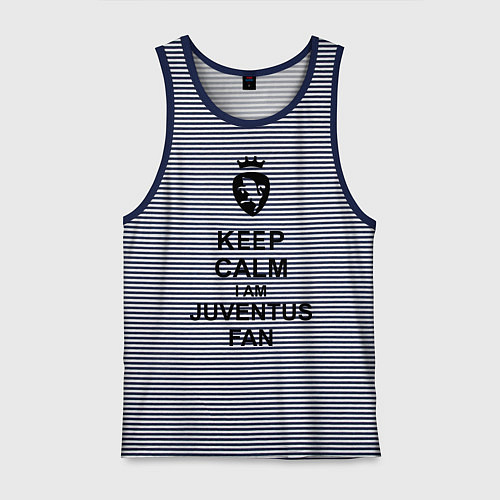 Мужская майка Keep Calm & Juventus fan / Синяя тельняшка – фото 1