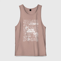 Майка мужская хлопок Arctic Monkeys: I'm in a Vest, цвет: пыльно-розовый