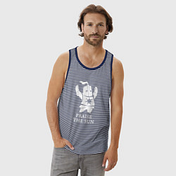 Майка мужская хлопок Praise the Sun, цвет: синяя тельняшка — фото 2