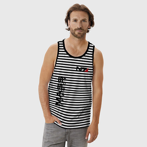 Мужская майка MASS EFFECT N7 / Черная тельняшка – фото 3