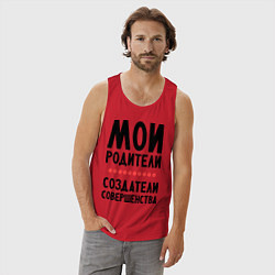 Майка мужская хлопок Создатели совершенства, цвет: красный — фото 2