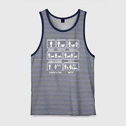 Майка мужская хлопок Жизнь мотоциклиста, цвет: синяя тельняшка