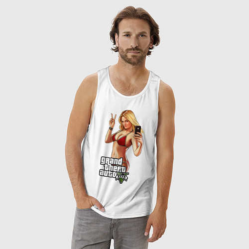 Мужская майка GTA 5: Selfie / Белый – фото 3