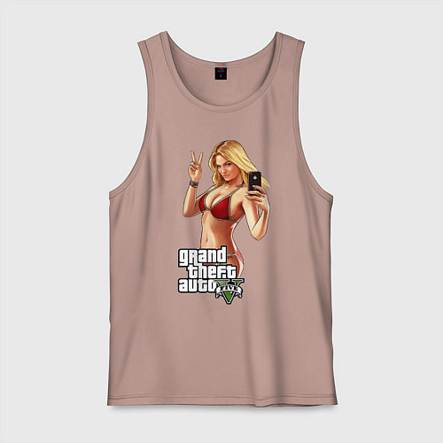 Мужская майка GTA V: Selfie / Пыльно-розовый – фото 1
