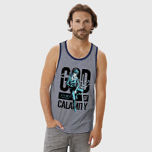 Мужская майка God of Calamity / Синяя тельняшка – фото 3