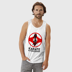 Майка мужская хлопок Karate Kyokushin, цвет: белый — фото 2