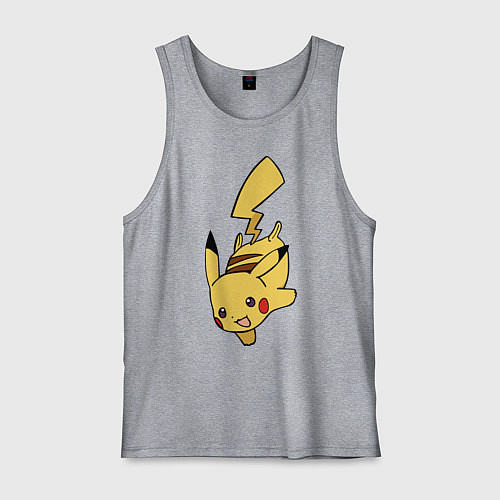 Мужская майка Радостный Пикачуха / Меланж – фото 1