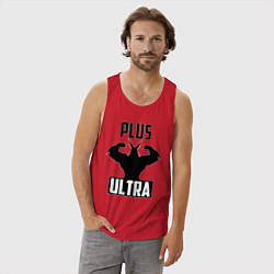 Майка мужская хлопок PLUS ULTRA черный, цвет: красный — фото 2