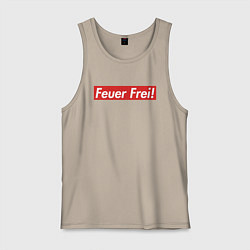 Майка мужская хлопок Feuer Frei!, цвет: миндальный