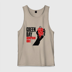 Майка мужская хлопок Green Day: American idiot, цвет: миндальный