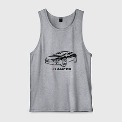 Майка мужская хлопок Mitsubishi lancer, цвет: меланж