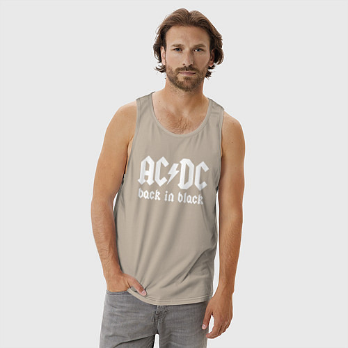 Мужская майка ACDC BACK IN BLACK / Миндальный – фото 3