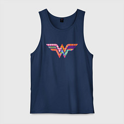 Майка мужская хлопок Wonder Woman logo, цвет: тёмно-синий