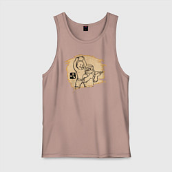 Майка мужская хлопок Stone punch, цвет: пыльно-розовый