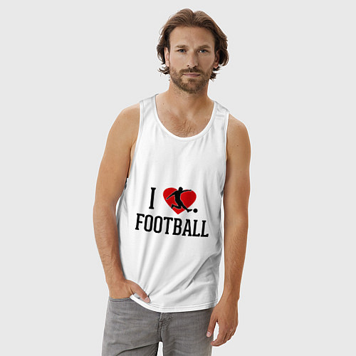 Мужская майка I love football / Белый – фото 3