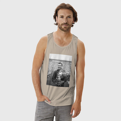 Мужская майка Великий Лев Яшин / Миндальный – фото 3