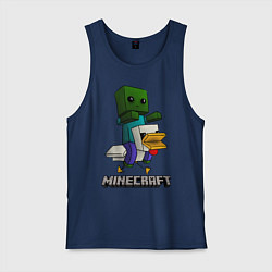 Майка мужская хлопок MINECRAFT, цвет: тёмно-синий