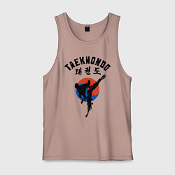 Майка мужская хлопок Taekwondo, цвет: пыльно-розовый