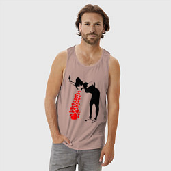 Майка мужская хлопок Banksy, цвет: пыльно-розовый — фото 2