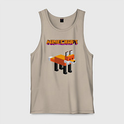 Майка мужская хлопок Minecraft - лиса, цвет: миндальный