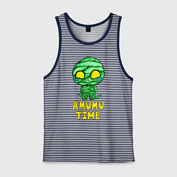 Майка мужская хлопок Амуму, цвет: синяя тельняшка