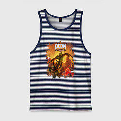 Майка мужская хлопок DOOM, цвет: синяя тельняшка