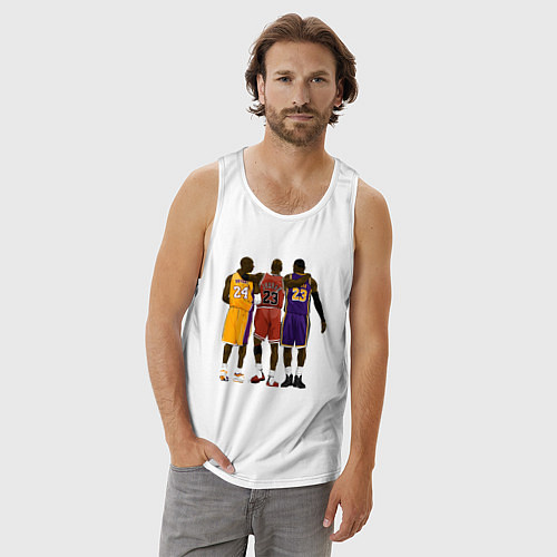 Мужская майка Kobe, Michael, LeBron / Белый – фото 3