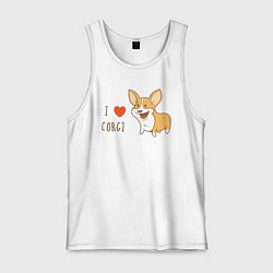 Мужская майка I LOVE CORGI