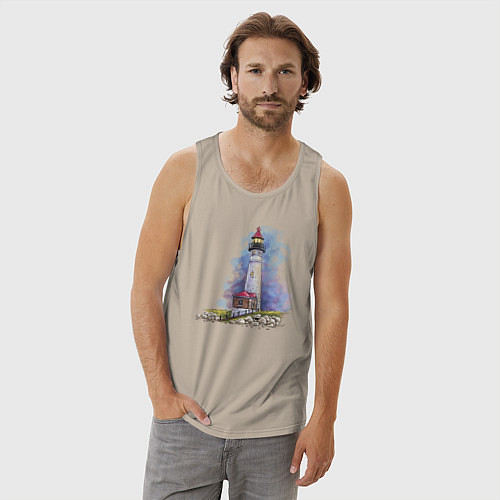 Мужская майка Crisp Point Lighthouse / Миндальный – фото 3