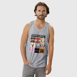 Майка мужская хлопок MINECRAFT, цвет: меланж — фото 2