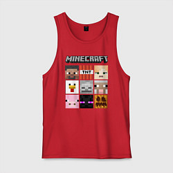 Майка мужская хлопок MINECRAFT, цвет: красный