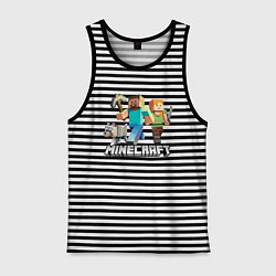 Майка мужская хлопок MINECRAFT, цвет: черная тельняшка