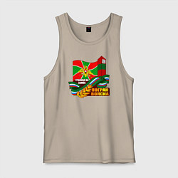 Майка мужская хлопок Погран Войска, цвет: миндальный