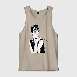 Майка мужская хлопок Одри Хепбернхлопок, цвет: миндальный