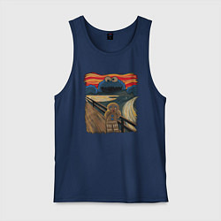 Майка мужская хлопок Печенька ван гога, цвет: тёмно-синий