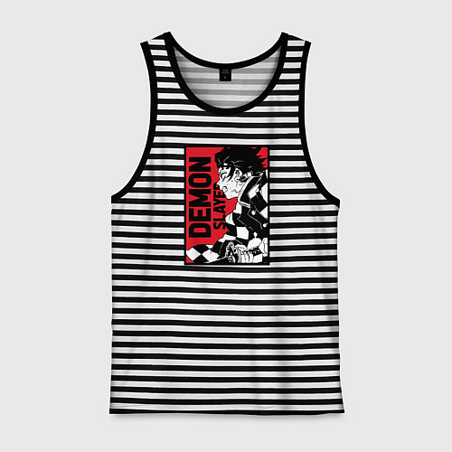 Мужская майка KIMETSU NO YAIBA / Черная тельняшка – фото 1